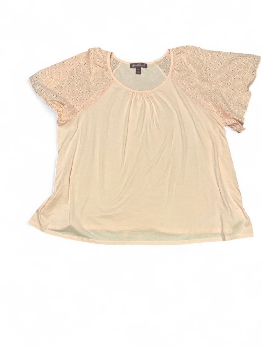 Gloria Vanderbilt light pink mixed-media knit top